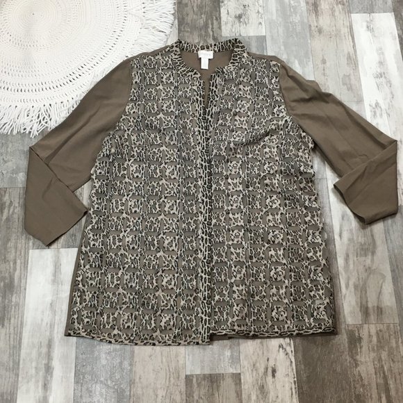 Chico's Sweaters - Chico's Mesh Open Front Cardigan Jacket